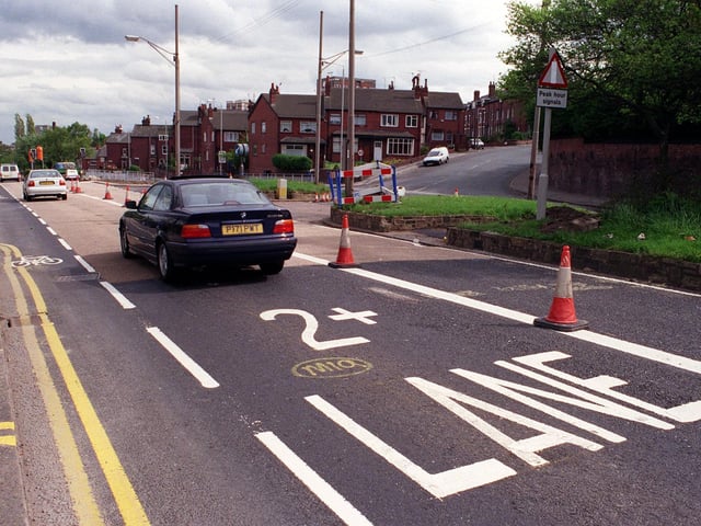 Work on the city's first ever High Occupancy Vehicle Lane was nearing completion at Armley.