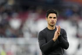 BOOST: For Arsenal boss Mikel Arteta, above, ahead of Sunday's clash against Leeds United at the Emirates.
Photo by IAN KINGTON/IKIMAGES/AFP via Getty Images.