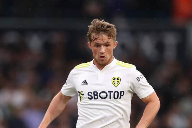 Leeds United attacker Joe Gelhardt in action against Manchester City. Pic: Lewis Storey.