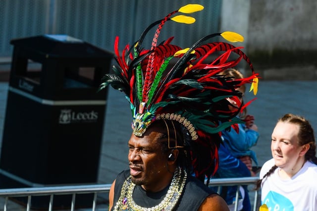 This man's colourful headdress certainly caught attention.