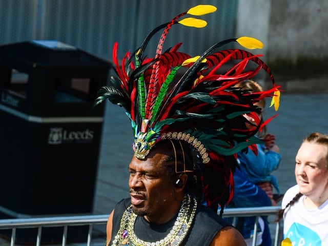 This man's colourful headdress certainly caught attention.