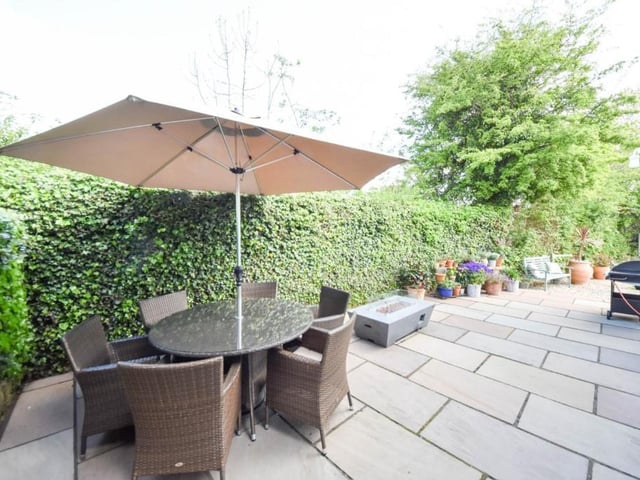The gardens contain both a patio area and a terrace, on which to enjoy the warmer months of the year.