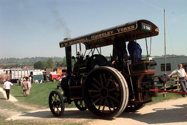 A five tonne steam tractor built by John Fowlers of Leeds in 1920 arrives at Otley Show in May 1997.