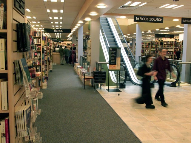 Borders book store opened on Briggate in Leeds city centre.
