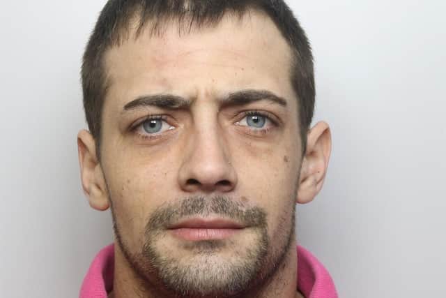 Owen Sharpe, aged 30, from Leeds, is wanted by officers from Leeds District Crime Team. Picture: WYP.