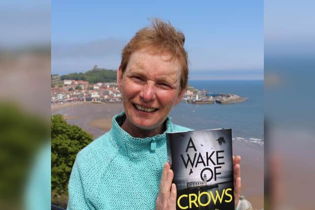 Scarborough writer Kate Evans with a copy of A Wake of Crows, the first in her new series featuring DC Donna Morris