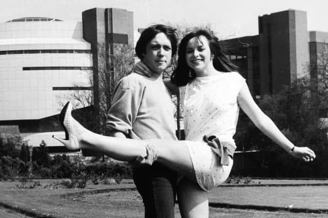 Bardo - Sally Ann Triplett and Stephen Fischer - outside the Harrogate Conference Centre.