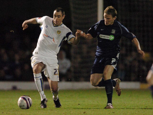 Andy Hughes holds off Southend United's Mark Gower during the League One clash at Roots Hall in January 2008.