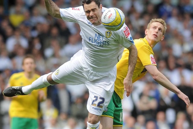 Andy Hughes battles with Jeff Hughes during Leeds Ubnited's clash with Bristol Rovers at Elland Road in May 2010.
