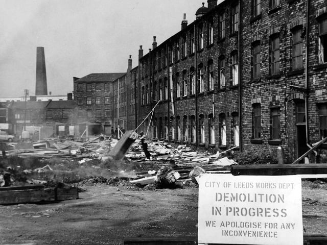Demolition men are pictured at work in May 1968 on the old mill at Bean Ing clearing the site for the new YEP building.