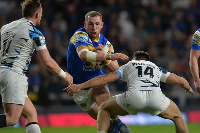 Cameron Smith in recent action for Leeds Rhinos against Toulouse Olympique. Picture: Bruce Rollinson.