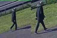 The suspect was described as wearing a black jacket with a fur-trimmed hood, a black beanie hat, and a black face covering over his mouth. Picture: WYP.