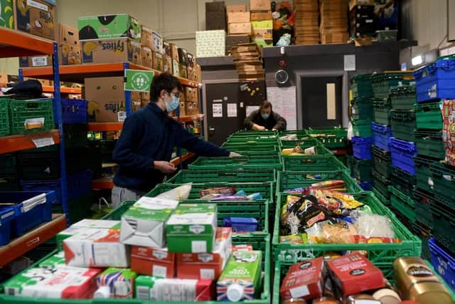 Research carried out by the Trust also identified that people at food banks had on average just £57 a week to live on after housing costs. Picture: Simon Hulme.