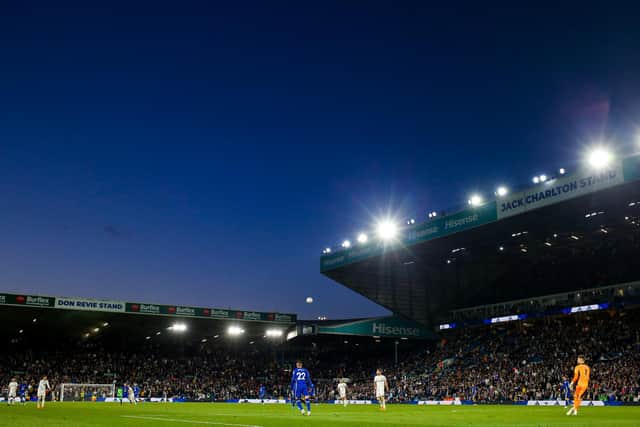 SCENE: Leeds United take on Chelsea as darkness falls on Elland Road (Photo by Robbie Jay Barratt - AMA/Getty Images)