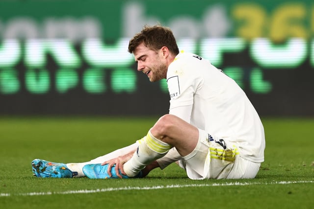 Bamford's torrid campaign has been one to forget with the England striker beleaguered by injury throughout. He was not involved in the matchday squad on Wednesday evening and remains a doubt for Sunday versus Brighton (Photo by Marc Atkins/Getty Images)