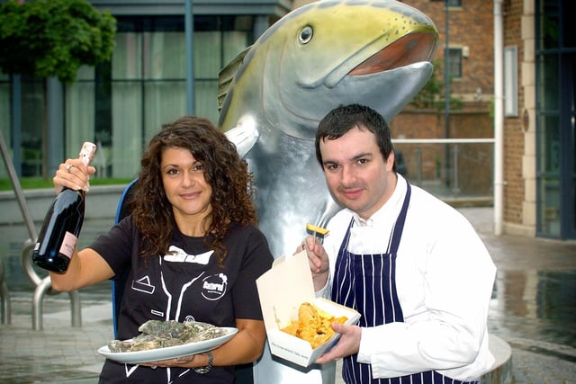 Deborah de Vittoris and Stephen Hawkins, co-owners of gourmet fish and chip shop Battered which opened at Brewery Wharf in May 2007.