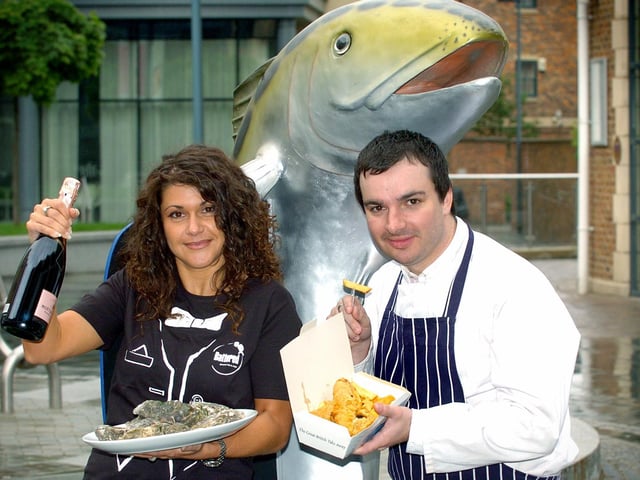 Deborah de Vittoris and Stephen Hawkins, co-owners of gourmet fish and chip shop Battered which opened at Brewery Wharf in May 2007.