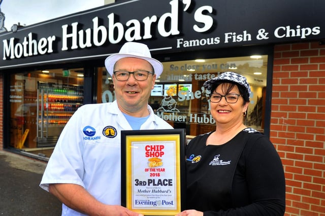 This is Steve Keighley and Julie Oxley of Mother Hubbard's fish and chip shop in Harehills. They finished third in the 2018 YEP Fish and Chip Shop of the year competition.