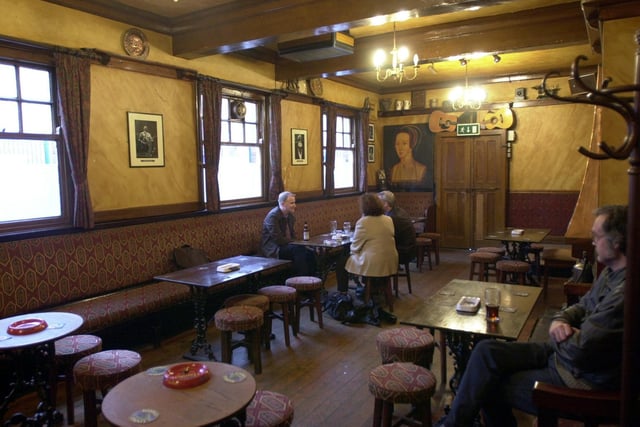 Inside The Grove at Hyde Park in June 2001, the YEP Pub of the Year. It was run by landlady Rachel Scordos.