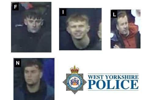 Detectives are still keen to identify these four men. Picture: WYP.