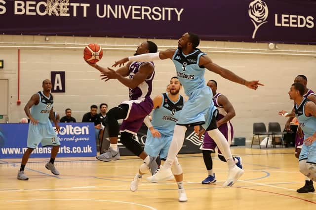 MISSING IN ACTION: Leeds Force's Tre Bennett in action against Surrey Scorchers back in 2017 - the city needs a senior team playing at a decent level of the game. 

Picture courtesy of Alex Daniels