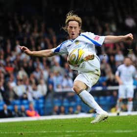 STRIKE! Luciano Becchio fires Leeds United ahead against Brighton in the Elland Road clash of October 2008 back at a time when the Whites and Seagulls were in League One. Picture by Anna Gawthorpe/PA Wire.
