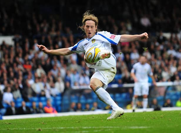 STRIKE! Luciano Becchio fires Leeds United ahead against Brighton in the Elland Road clash of October 2008 back at a time when the Whites and Seagulls were in League One. Picture by Anna Gawthorpe/PA Wire.