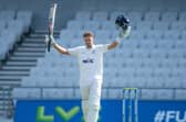 SEALED: Yorkshire's Joe Root celebrates his century against Lancashire Picture by Allan McKenzie/SWpix.com