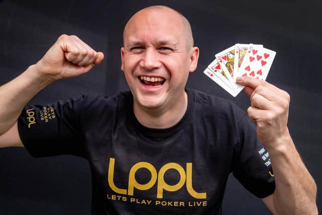 Mathew Huby got through to the event with a hand that wasn't as good as this one