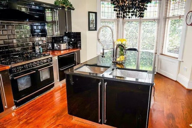 The property features a state of the art kitchen. Complete with a large oven and two sinks.