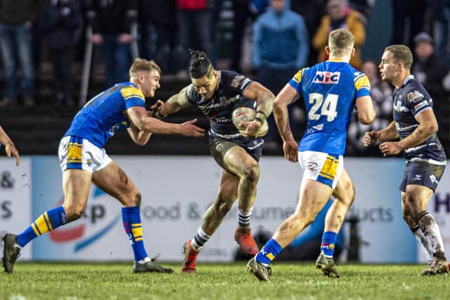 On the scoresheet: Featherstone Rovers forward Jesse Sene-Lefao was among the try scorers in the win against Dewsbury Rams.  Picture Tony Johnson