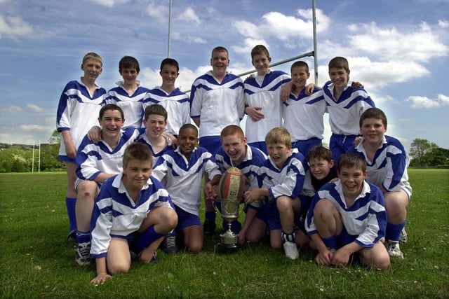 The victorious Brigshaw High School U-13s rugby team who won the Leeds Schools Knockout Cup.