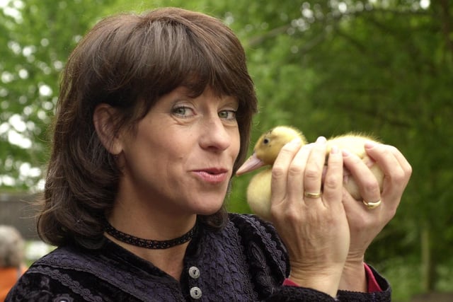 Meanwood Valley Urban Farm was celebrated its 20th anniversary. Pictured is Emmerdale star Deena Payne, who played Viv Windsor, holding a duckling.