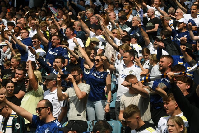 The Elland Road choir in full voice for the final time this season.