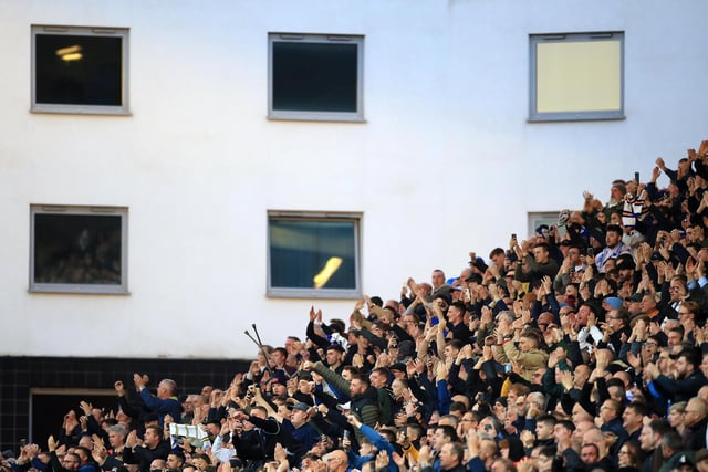 'One Stuart Dallas' chant the Leeds United away support as the Whites win at Norwich City's Carrow Road (Photo by Stephen Pond/Getty Images)