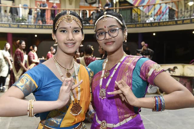 South Asian Arts performers Soumyaa Patil and Jashmitha Dharmavarapu. Picture: Steve Riding