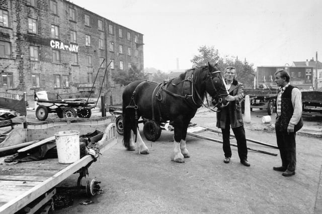 Scrap dealer Arthur Hall (right) with a rag and bone man at his Meanwood Road site in October 1991.