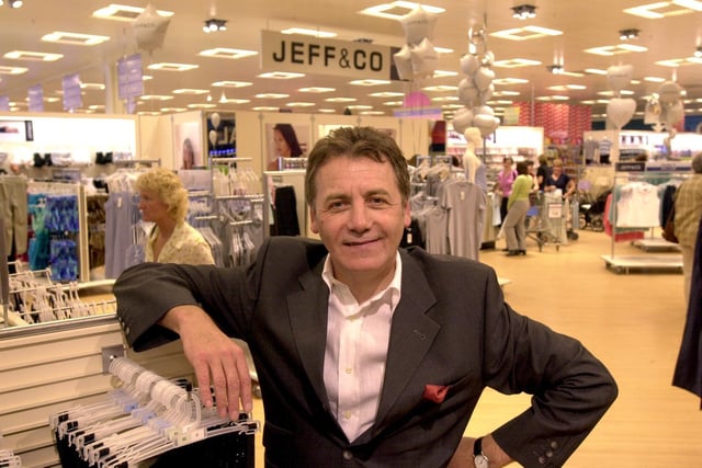 Designer Jeff Banks visited Sainsbury's Saver Centre at the White Rose Shopping Centre where her opened his Jeff & Co collection.
