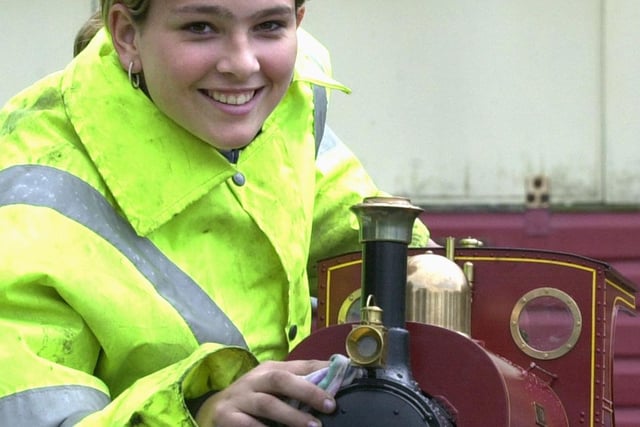West Riding Small Locomotive Society was preparing for their Steam Rally at Tingley Pictured is Sarah Harper, the Society's only girl member. She was keen on pursuing a career as an engineer.