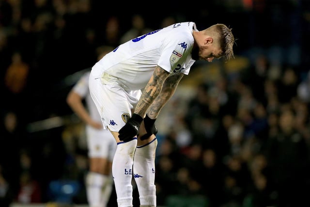 Pontus Jansson shows his dejection at the end of the game against Hull City at Elland Road in December 2018.