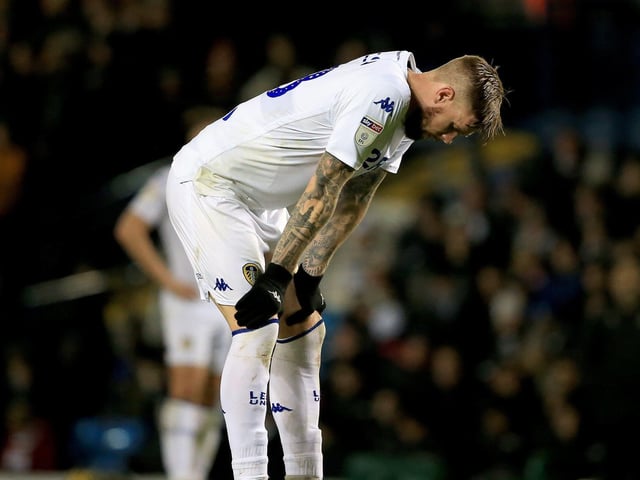 Pontus Jansson shows his dejection at the end of the game against Hull City at Elland Road in December 2018.