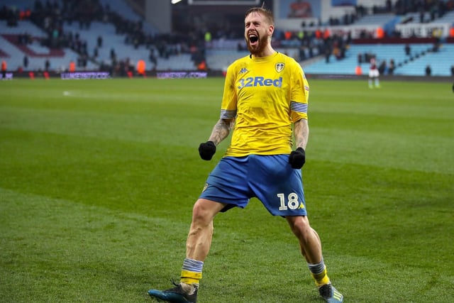 Pontus Jansson celebrates after the final whistle during the Sky Bet Championship match at Villa Park in December 2018.