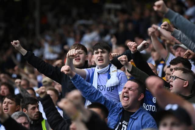 CHIEF MOTIVATORS - Leeds United's fanbase has backed them even during humiliating defeats this season and will be right with them at Brentford on Sunday. They deserve a happy ending. Pic: Getty