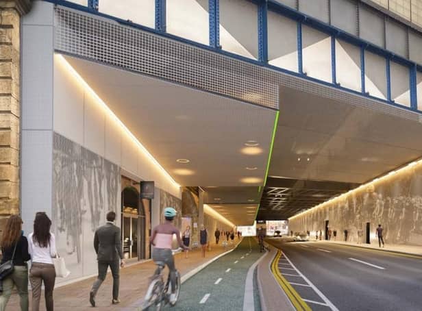 A far brighter experience in the Dark Arches, as improved cycling facilities also form part of the council's Station Gateway plans. (Pic: LCC)