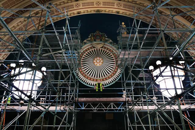 Operations supivisor at Leeds City Council Marc Johnson in the space where the Town Hall organ has been removed (Photo: Jonathan Gawthorpe)