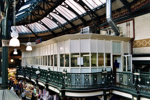 A view of the cafe on balcony of Kirkgate Market hall in October 1999.