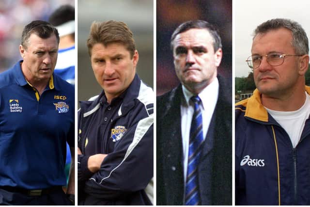 PAST ... Australian-born former coaches for Leeds Rhinos (from left): Dave Furner. Tony Smith, Graham Murray and Dean Lance.
