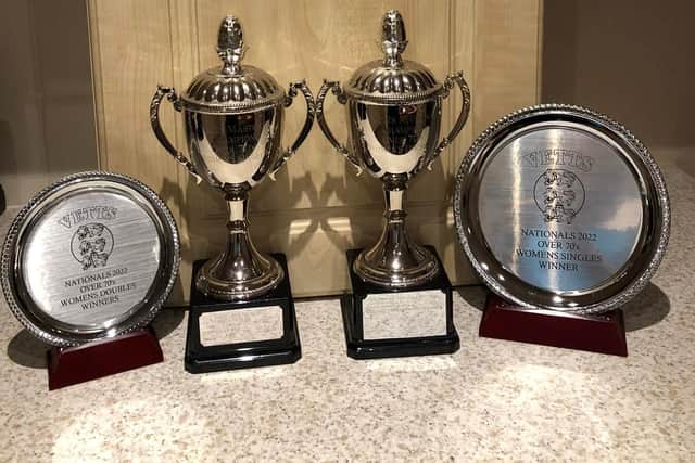 A 70-year-old from Farsley can now say she is the best senior table tennis player in the country after defeating a host of rivals in the national championships.