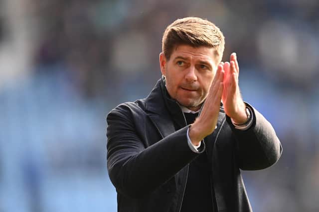 OVER TO YOU: Leeds United will stay out of the Premier League drop zone if third-bottom Burnley are beaten by an Aston Villa side under boss Steven Gerrard, above, tonight. Photo by Michael Regan/Getty Images.