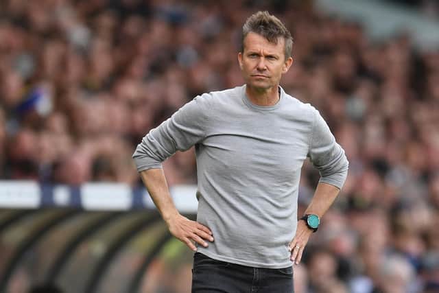 OUT OF HIS HANDS: Leeds United head coach Jesse Marsch whose side's bid for Premier League survival now rests with Burnley, even if the Whites get a result at Brentford on the final day. Photo by OLI SCARFF/AFP via Getty Images.
